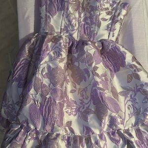 Floral Purple and White Teen Dress